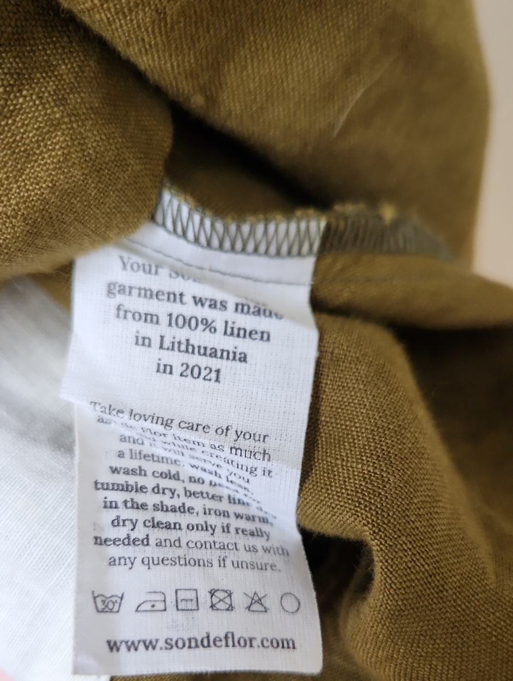 NWT Son De Flor Linen Dress - Rosemary Green XXS - Picture 4 of 4